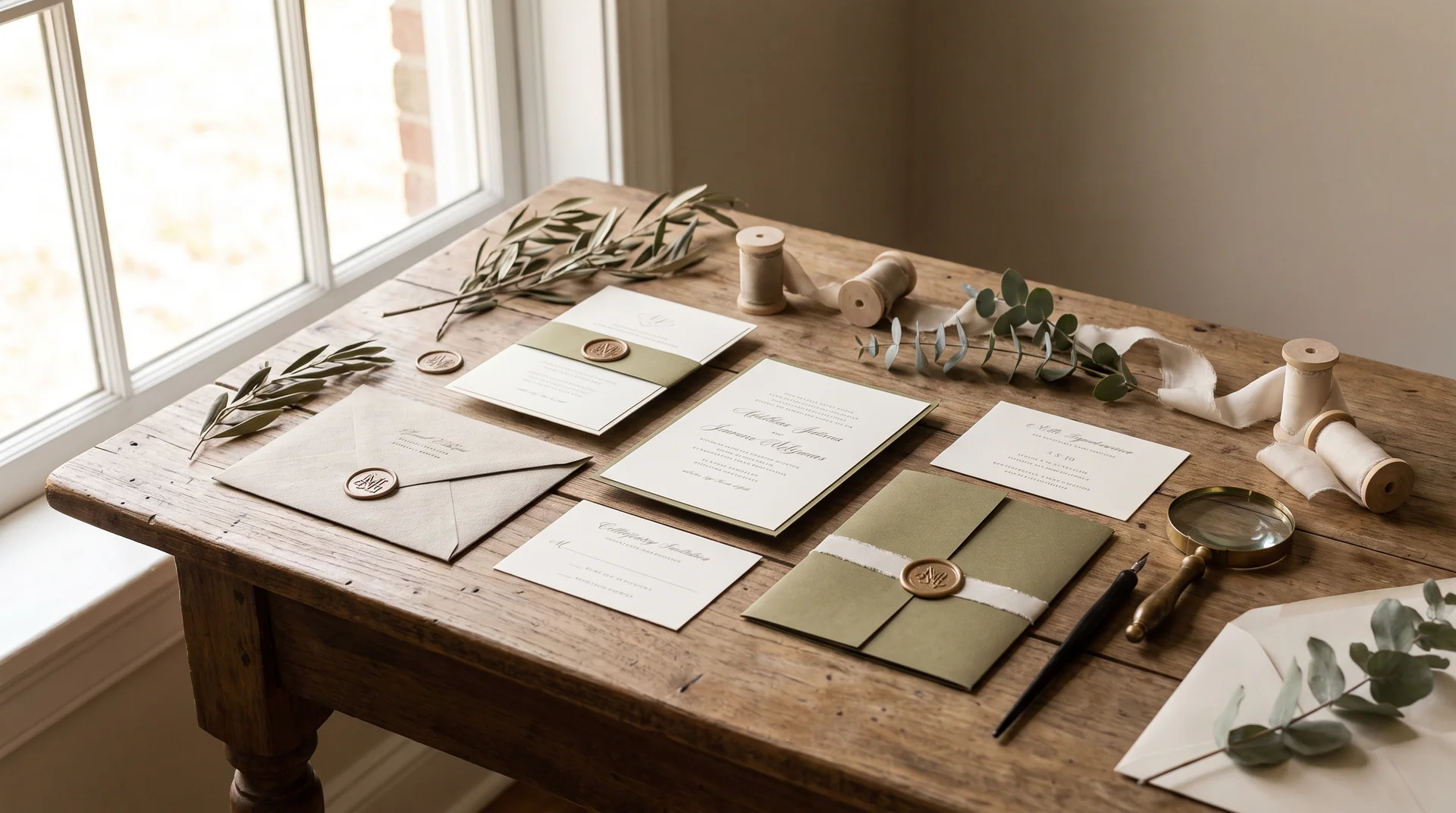 Olive and Ink stationery and signage