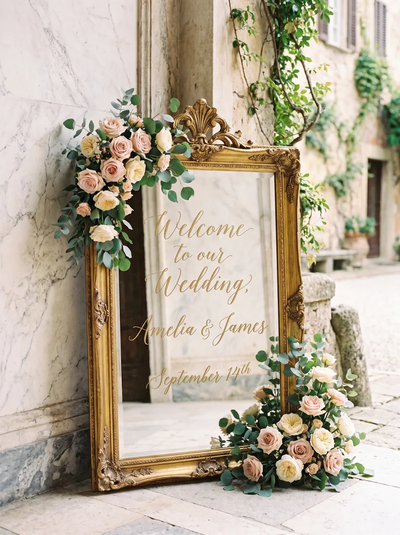 Mirror Welcome Sign